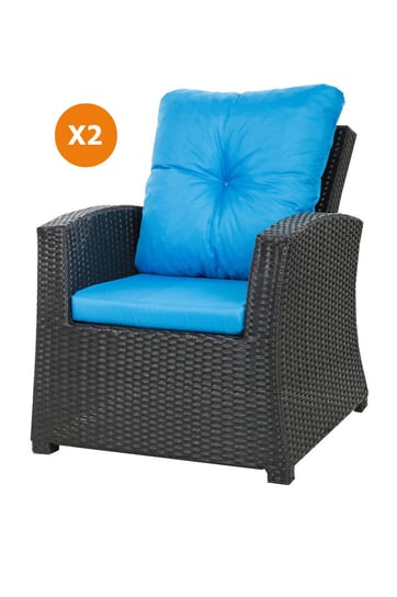 Poduszki na krzesło ogrodowe, niebieskie, 52x56x7cm+ 50x56cm.,2szt. Inna marka