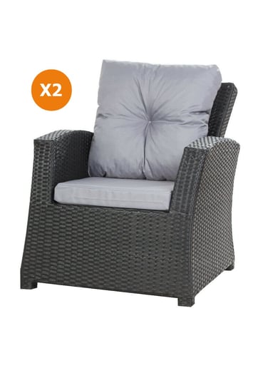 Poduszki na krzesło ogrodowe, szare, 52x56x7cm+ 50x56cm.,2szt. Inna marka