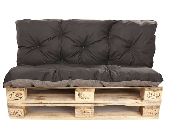 Poduszki na palety komplet, siedzisko 120 x 60 i opacie 120x50 cm, Poduszki ogrodowe na palety,   Czarna Setgarden