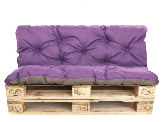 Poduszki na palety komplet, siedzisko 120 x 60 i opacie 120x50 cm, Poduszki ogrodowe na palety,  Fioletowa Setgarden