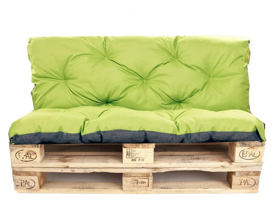 Poduszki na palety komplet, siedzisko 120 x 60 i opacie 120x50 cm, Poduszki ogrodowe na palety, Limonka Setgarden
