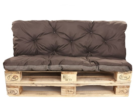 Poduszki na palety komplet, siedzisko 120 x 60 i opacie 120x60 cm, Poduszki ogrodowe na palety, Brązowa Setgarden