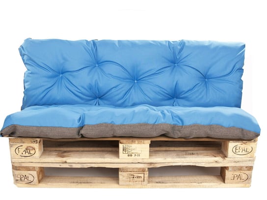 Poduszki na palety komplet , siedzisko 120 x 60 i opacie 120x60 cm, Poduszki ogrodowe na palety,  Niebieska Setgarden