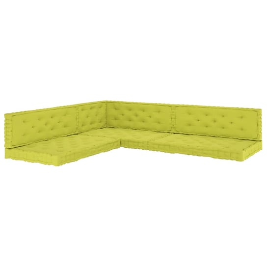 Poduszki na podłogę lub palety, 7 szt., zielone, bawełniane vidaXL