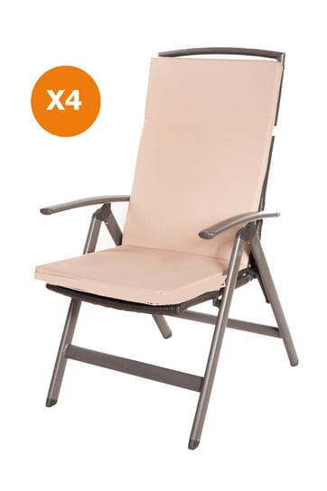 Poduszki ogrodowe beżowe, 110x47x4cm, poduszki na krzesło ogrodowe 4szt., poduszka na fotel ogrodowy, płaskie poduszki, poduszki na fotel z wysokim oparciem/ Setgarden Inna marka