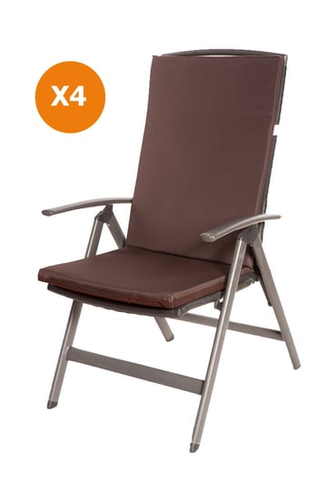 Poduszki ogrodowe brązowe, 110x47x4cm, poduszki na krzesło ogrodowe 4szt., poduszka na fotel ogrodowy, płaskie poduszki, poduszki na fotel z wysokim oparciem/ Setgarden Inna marka