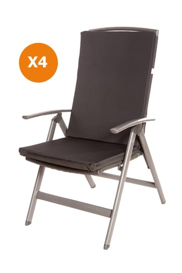 Poduszki ogrodowe czarne, 110x47x4cm, poduszki na krzesło ogrodowe 4szt., poduszka na fotel ogrodowy, płaskie poduszki, poduszki na fotel z wysokim oparciem/ Setgarden Inna marka