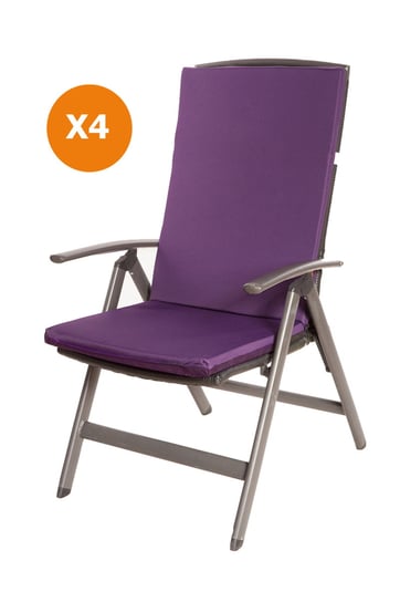 Poduszki ogrodowe fioletowe, 110x47x4cm, poduszki na krzesło ogrodowe 4szt., poduszka na fotel ogrodowy, płaskie poduszki, poduszki na fotel z wysokim oparciem/ Setgarden Inna marka