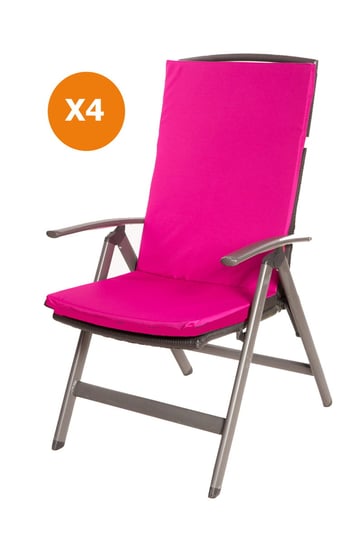Poduszki ogrodowe różowe, 110x47x4cm, poduszki na krzesło ogrodowe 4szt., poduszka na fotel ogrodowy, płaskie poduszki, poduszki na fotel z wysokim oparciem/ Setgarden Inna marka