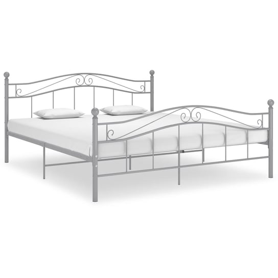 Podwójna rama łóżka metalowa, szara, 209x167x92,5 Inna marka