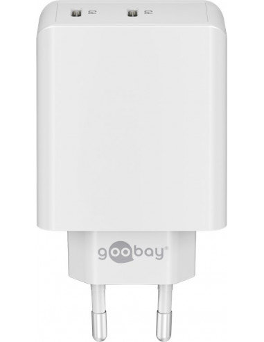 Podwójna szybka ładowarka USB-C™ PD (36 W) biały Goobay