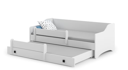 Podwójne łóżko dziecięce ERYK 160x80 cm biel, materac Kobi