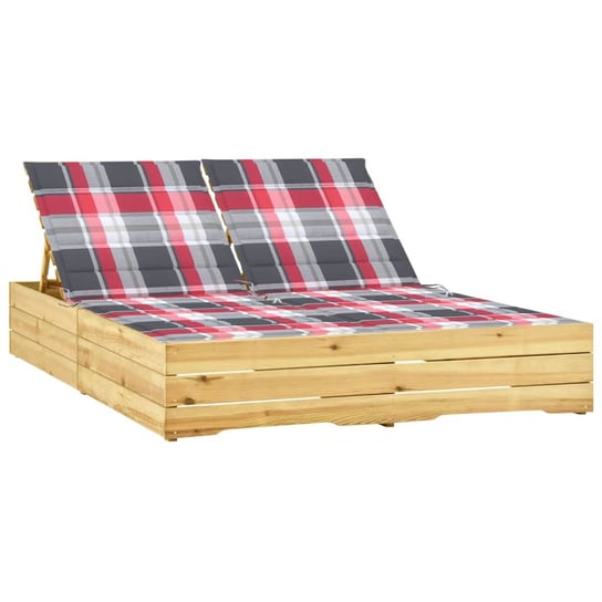 Podwójny leżak z poduszkami, impregnowane drewno sosnowe vidaXL