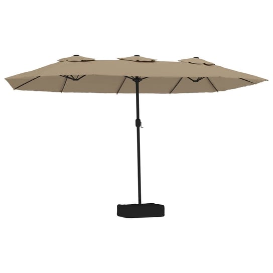 Podwójny parasol LED, 449x265x245 cm, taupe/ciemno Zakito Home