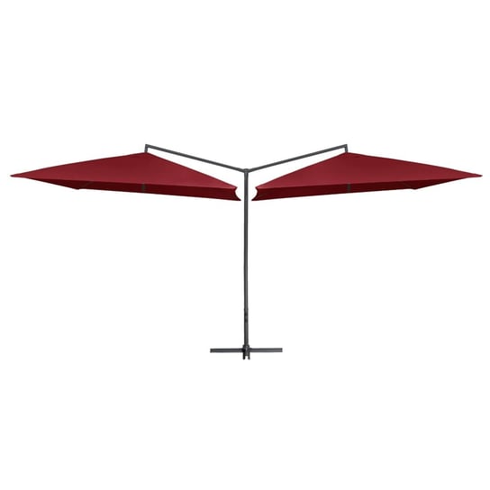 Podwójny parasol na stalowym słupku VIDAXL, bordowy, 250x250 cm vidaXL