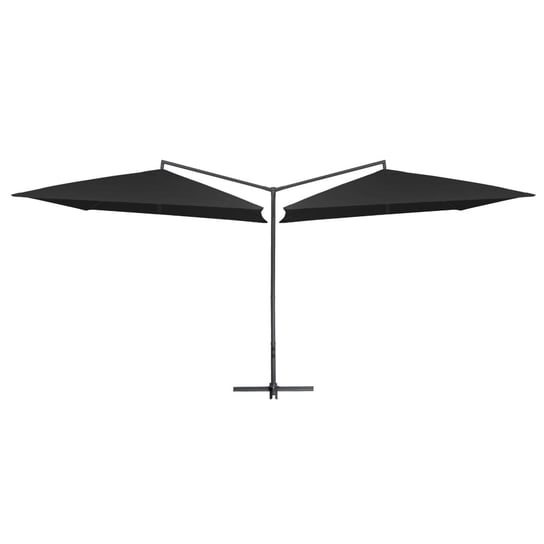 Podwójny parasol na stalowym słupku VIDAXL, czarny, 250x250 cm vidaXL