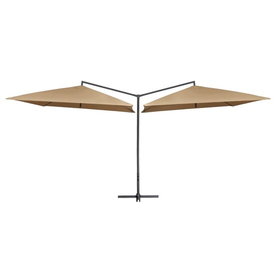 Podwójny parasol na stalowym słupku VIDAXL, taupe, 250x250 cm vidaXL