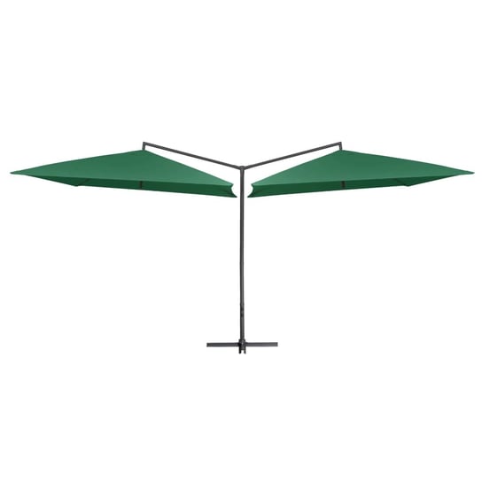 Podwójny parasol na stalowym słupku VIDAXL, zielony, 250x250 cm vidaXL