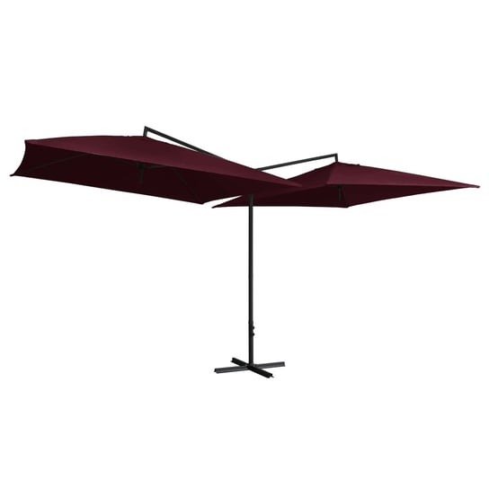 Podwójny parasol ochronny 485x250x260cm, bordowy Inna marka