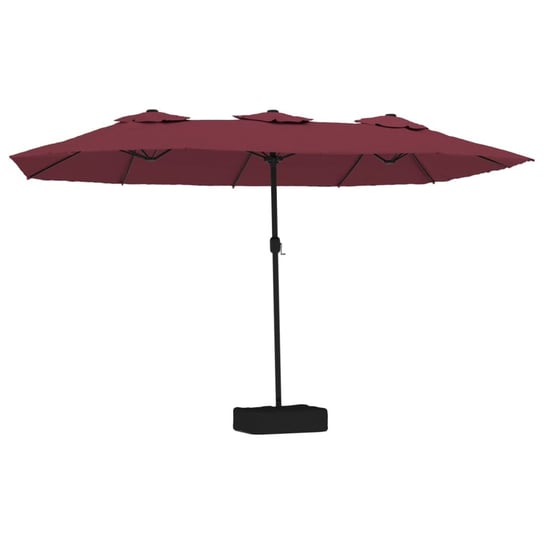 Podwójny parasol ogrodowy z LED, bordowy, 449x245 vidaXL