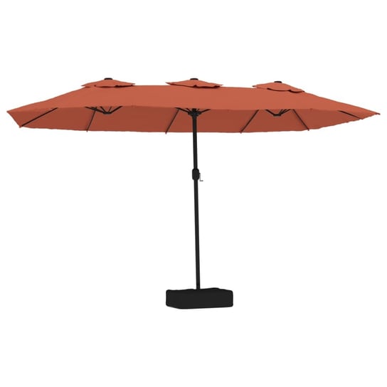 Podwójny parasol ogrodowy z LED, terakotowy, 449x2 vidaXL