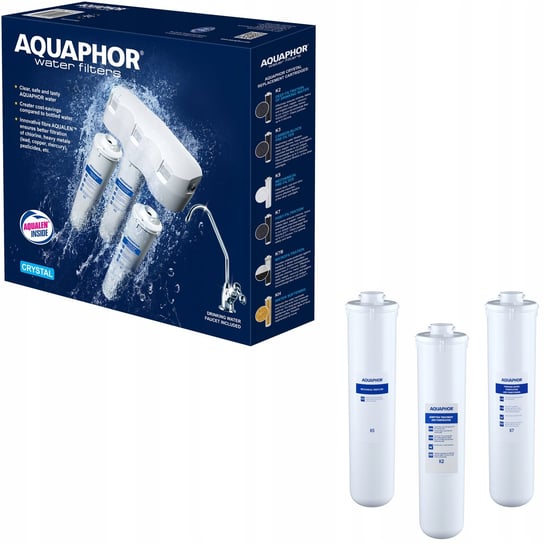 Podzlewozmywakowy filtr do wody Aquaphor Kryształ A + komplet wkładów AQUAPHOR
