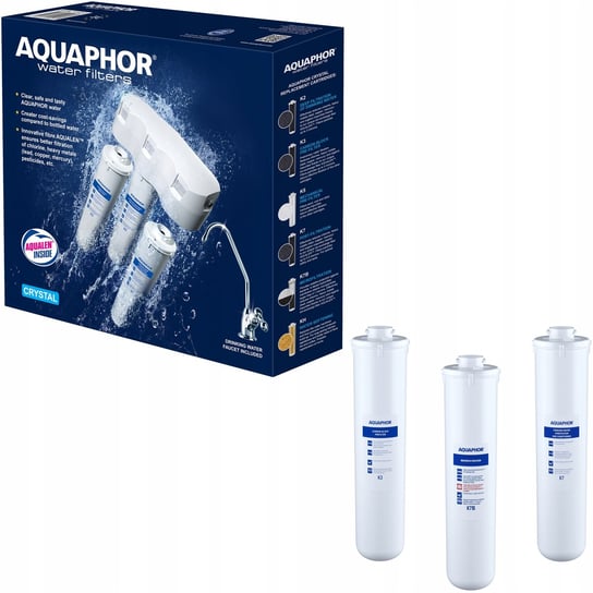 Podzlewozmywakowy filtr do wody Aquaphor Kryształ B ECO + komplet wkładów AQUAPHOR