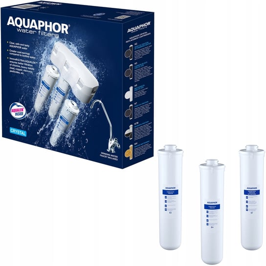 Podzlewozmywakowy filtr do wody Aquaphor Kryształ H + komplet wkładów AQUAPHOR