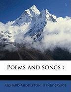 Poems and Songs Savage Henry, Middleton Richard