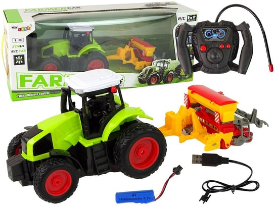 Pojazd Rolniczy Traktor Z Prasą R/C 1:16 Zielony Lean Toys