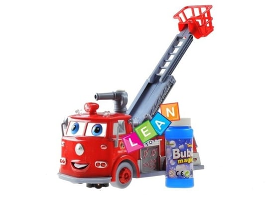Pojazd Straż pożarna + bańki mydlane Lean Toys