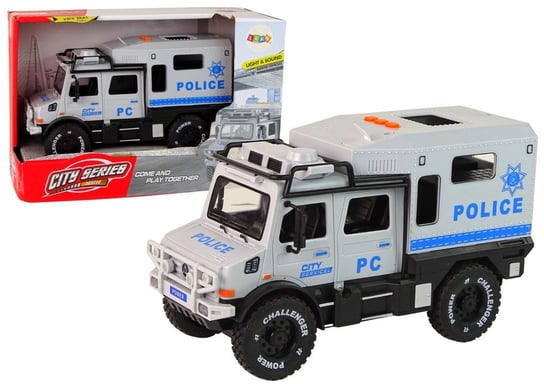 Pojazd Terenowy Policja Siwy Otwierane Drzwi Dźwięk Światła Lean Toys