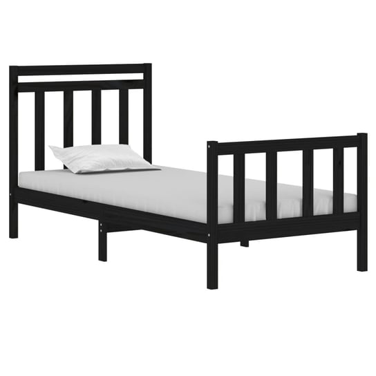Pojedyncza rama łóżka czarna z litego drewna, 90x190 cm Shumee