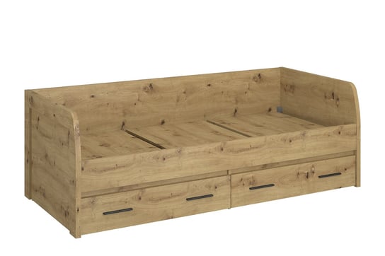 Pojedyncze łóżko z szufladami 90 x 200 ze stelażem w stylu loft dąb artisan LEORI Konsimo Konsimo