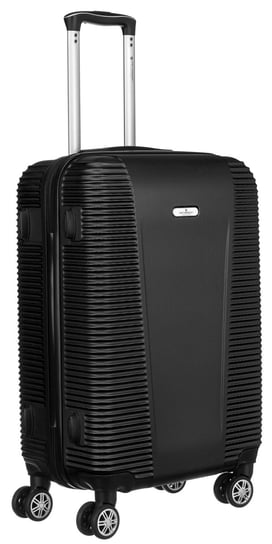 Pojemna walizka na kółkach średnia z tworzywa ABS+ z uchwytem Peterson, czarny Peterson