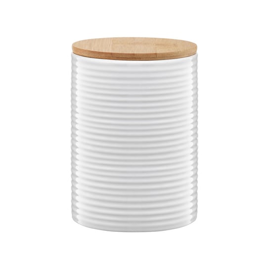 Pojemnik ceramiczny Tuvo paski z bambusową pokrywką 1110 ml AMBITION Ambition