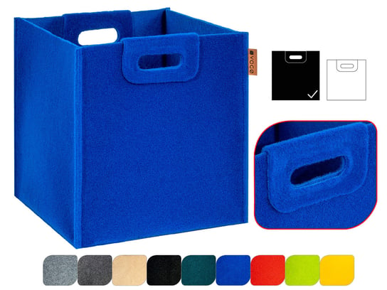 Pojemnik filcowy kosz organizer pudełko na zabawki niebieski VOGO