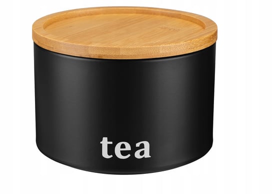 POJEMNIK KUCHENNY TEA metalowy na herbatę czarny Galicja