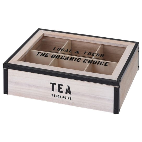 Pojemnik na herbatę, tea stock, jasnobrązowy, 24,5x17x7,2 cm 