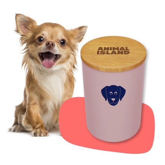 Pojemnik na karmę dla Psa z Psią główką, rozmiar S, kolor Cashmere Pink Animal Island Inna marka