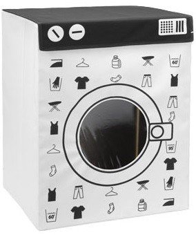 Pojemnik na pranie EMAKO Washing Machine, 100 l, XL, biało-czarny, 56x40x44 cm Inna marka