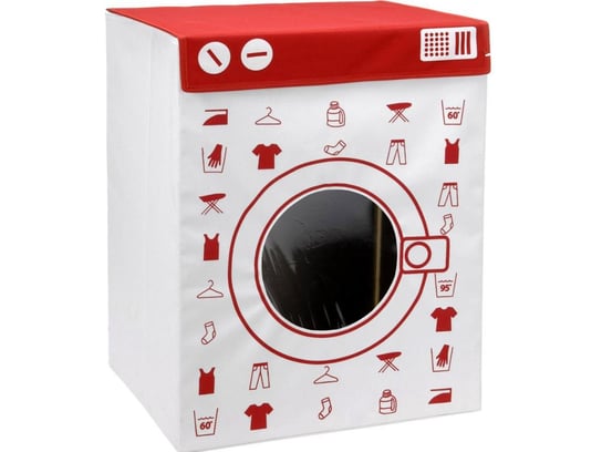 Pojemnik na pranie EMAKO Washing Machine, 100 l, XL, biało-czerwony, 56x40x44 cm Inna marka