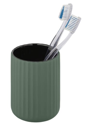 Pojemnik na szczoteczki do zębów BELLUNO, ceramiczny, zielony, Ø 8 cm, Wenko Wenko