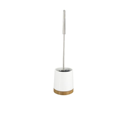 Pojemnik na szczotkę + szczotka WC WENKO Bamboo Bath, biały, 11x44 cm Wenko