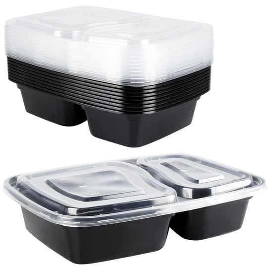 Pojemnik Na Żywność Dzielony Lunchbox Z 2 Przegródkami Zestaw 10 Szt. 1,2 L EH Excellent Houseware