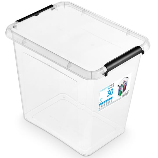 Pojemnik Plastikowy Pudełko Plastikowe Zamykany Z Pokrywką Pudło Box Do Przechowywania Na Akcesoria Przezroczysty 30 L EDANTI
