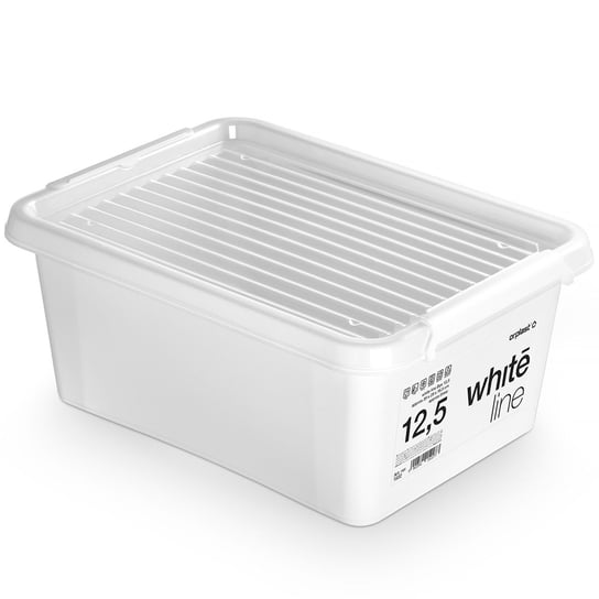 Pojemnik Plastikowy Pudełko Zamykany Z Pokrywką Pudło Box Do Przechowywania Na Akcesoria Biały 12,5L EDANTI