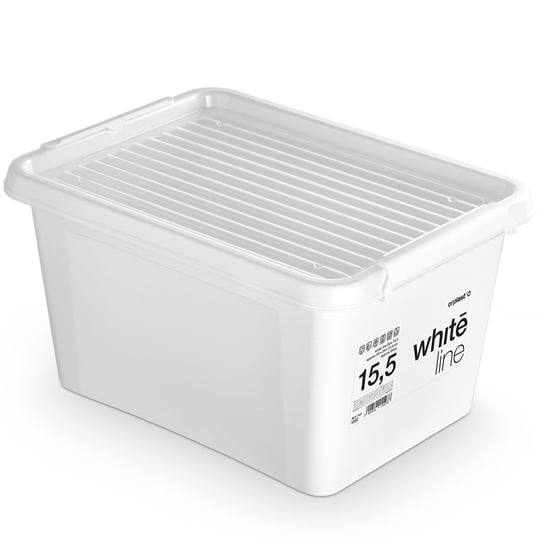 Pojemnik Plastikowy Pudełko Zamykany Z Pokrywką Pudło Box Do Przechowywania Na Akcesoria Biały 15,5L EDANTI