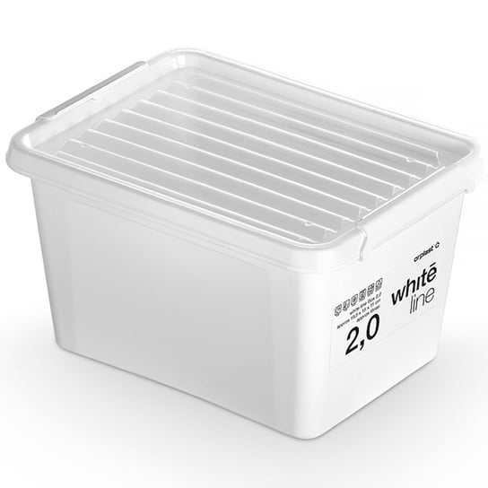 Pojemnik Plastikowy Pudełko Zamykany Z Pokrywką Pudło Box Do Przechowywania Na Akcesoria Biały 2L EDANTI