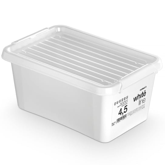 Pojemnik Plastikowy Pudełko Zamykany Z Pokrywką Pudło Box Do Przechowywania Na Akcesoria Biały 4,5L EDANTI